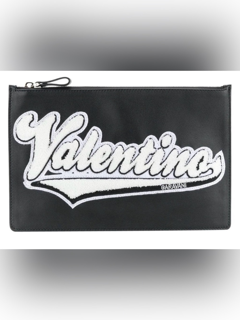 Valentino Rockstud Sherpa & Leather Clutch 8‎